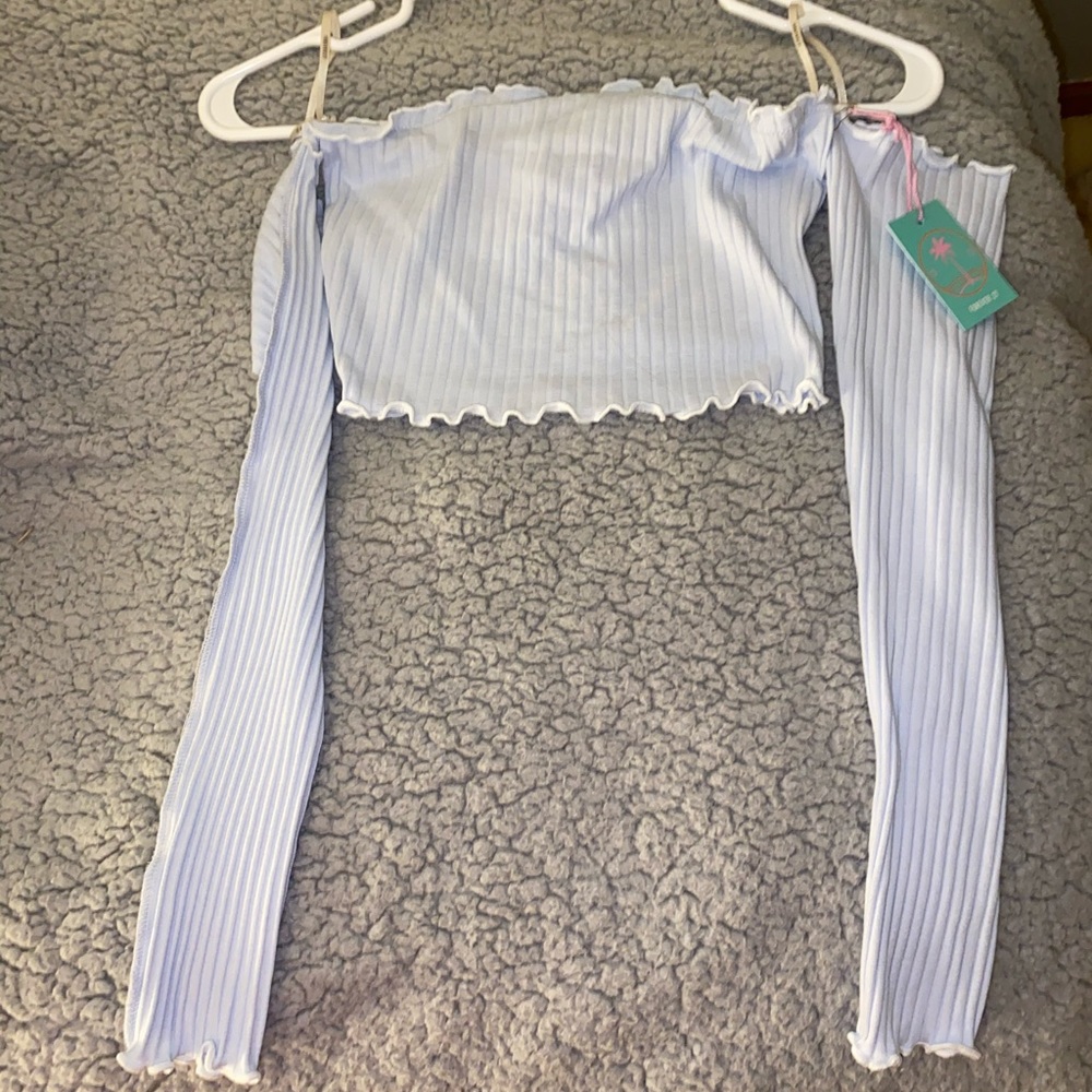 Forever 21 Cropped Tube Top with Long Sleeves